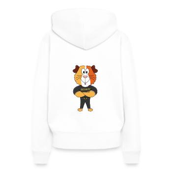 MEERSCHWEINCHEN - SECURITY - BODYGUARD - TIER - Frauen Premium Bio Hoodie - Weiß - Hinten - Julia (174cm)