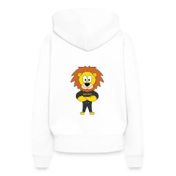 SECURITY - BODYGUARD - LÖWE - TÜRSTEHER - TIER - Frauen Premium Bio Hoodie - Weiß - Hinten - Julia (174cm)