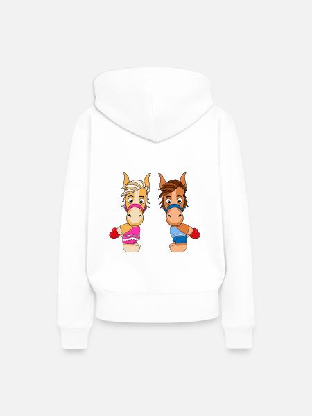 PFERDE - LIEBE - Frauen Premium Bio Hoodie - Weiß