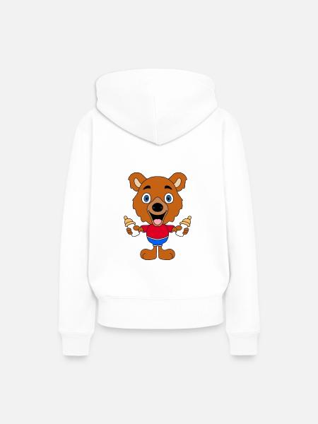 BABY - BÄR - Frauen Premium Bio Hoodie - Weiß