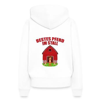 BESTES PFERD IM STALL - Frauen Premium Bio Hoodie - Weiß - Hinten - Julia (174cm)