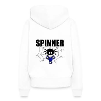 SPINNE - SPINNER - SPINNEN - TIER - FIDGET TOY - Frauen Premium Bio Hoodie - Weiß - Hinten - Julia (174cm)
