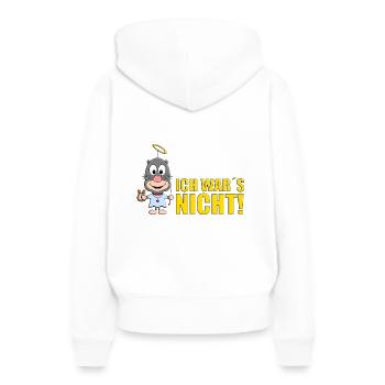 ICH WAR´S NICHT! - MAULWURF - ENGEL - TIERISCH - Frauen Premium Bio Hoodie - Weiß - Hinten - Julia (174cm)