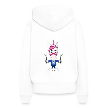 EINHORN - ZAUBERER - ZAUBEREI - MAGIE - ZAUBERN - Frauen Premium Bio Hoodie - Weiß - Hinten - Julia (174cm)