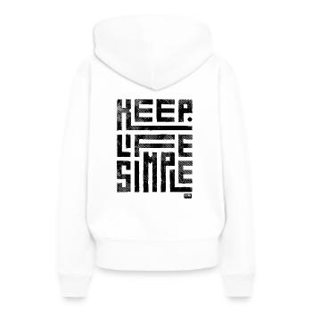 Keep Life Simple - Keep it Vyph - Frauen Premium Bio Hoodie - Weiß - Hinten - Julia (174cm)
