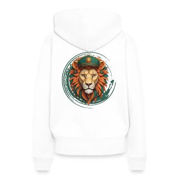 Rule the Jungle - Frauen Premium Bio Hoodie - Weiß - Hinten - Julia (174cm)