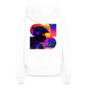 PAS PEUR DU SUCCÈS - Sweat à capuche Premium bio Femme - blanc - Dos - Julia (174cm)