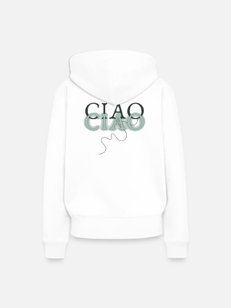 CIAO CIAO - Frauen Premium Bio Hoodie - Weiß