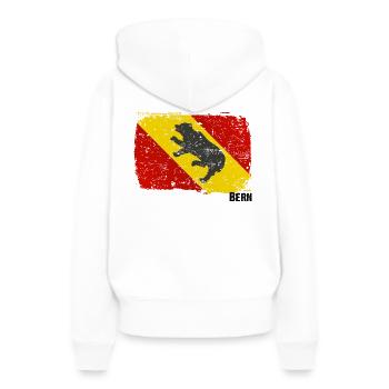Berne - Canton de Berne - Ville de Berne - Sweat à capuche Premium bio Femme - blanc - Dos - Julia (174cm)