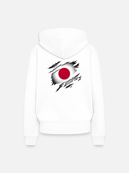 Japan im Herzen - Frauen Premium Bio Hoodie - Weiß