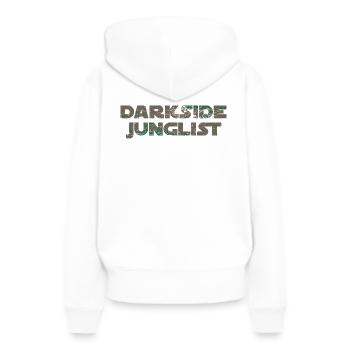 Drum n Bass Darkside Junglist DNB Dark Remix - Sweat à capuche Premium bio Femme - blanc - Dos - Julia (174cm)