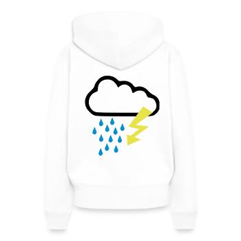 Gewitter - Wolken - Regen - Frauen Premium Bio Hoodie - Weiß - Hinten - Julia (174cm)