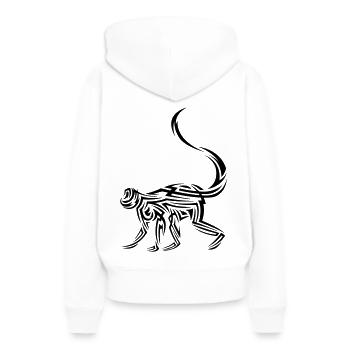 Tatouage tribal de singe - Sweat à capuche Premium bio Femme - blanc - Dos - Julia (174cm)