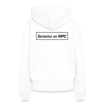 Secrètement un PNJ - Sweat à capuche Premium bio Femme - blanc - Dos - Julia (174cm)