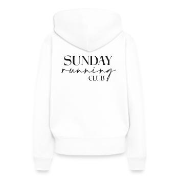 Sunday rücken - Frauen Premium Bio Hoodie - Weiß - Hinten - Julia (174cm)