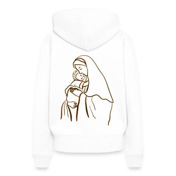 Holly Mary Maria Madonna Mariana Vierge Marie - Sweat à capuche Premium bio Femme - blanc - Dos - Julia (174cm)