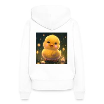 Caneton - Sweat à capuche Premium bio Femme - blanc - Dos - Julia (174cm)