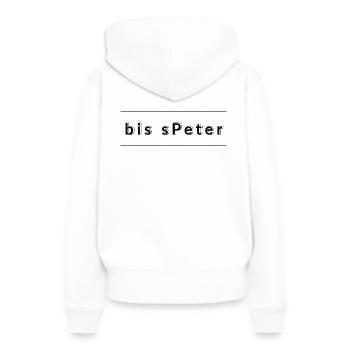 später - Frauen Premium Bio Hoodie - Weiß - Hinten - Julia (174cm)