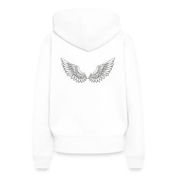 ailes d'ange - Sweat à capuche Premium bio Femme - blanc - Dos - Julia (174cm)