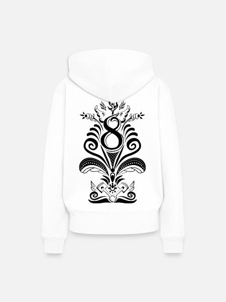 Kurbits V8 No :2 - noir - Sweat à capuche Premium bio Femme - blanc