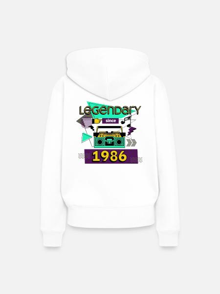 legendary since 1986 - Frauen Premium Bio Hoodie - Weiß