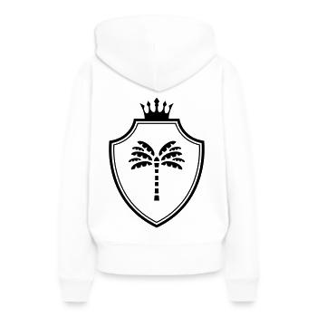 Armoiries de la palme - Sweat à capuche Premium bio Femme - blanc - Dos - Julia (174cm)