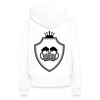 Bierglas Wappen - Frauen Premium Bio Hoodie - Weiß - Hinten - Julia (174cm)