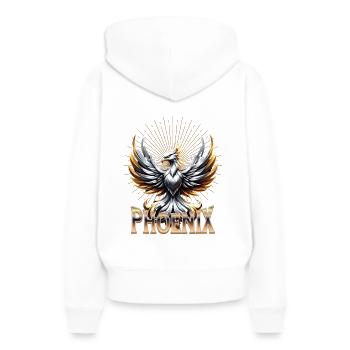 Phoenix Mythischer Vogel - Frauen Premium Bio Hoodie - Weiß - Hinten - Julia (174cm)