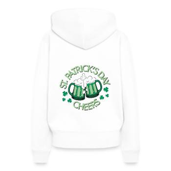 La Saint-Patrick Cheers Irish Beer - Sweat à capuche Premium bio Femme - blanc - Dos - Julia (174cm)