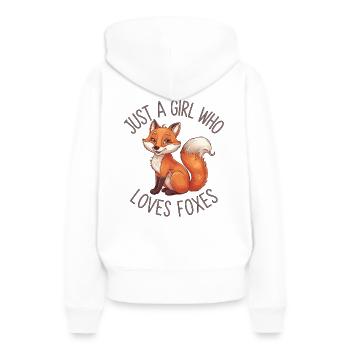 Fox Friends – Clever, Cute & Charming! - Women’s Premium Organic Hoodie - white - Back - Julia (174cm)