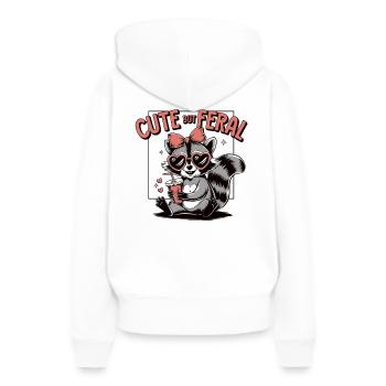 Raton laveur effronté – Mignon, mais sauvage ! - Sweat à capuche Premium bio Femme - blanc - Dos - Julia (174cm)