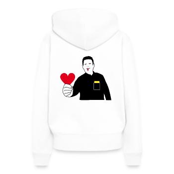 Arbitre - Sweat à capuche Premium bio Femme - blanc - Dos - Julia (174cm)