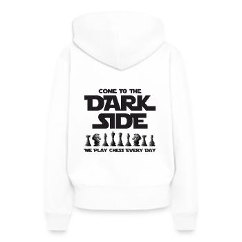 Schach Dunkle Seite Schachspieler Schachmatt - Frauen Premium Bio Hoodie - Weiß - Hinten - Julia (174cm)