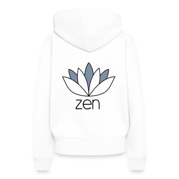 ZEN - Sweat à capuche Premium bio Femme - blanc - Dos - Julia (174cm)
