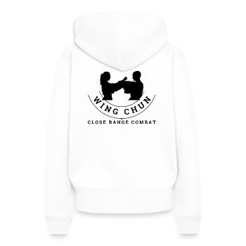 Wing Chun t-shirt combat rapproché combattants - Sweat à capuche Premium bio Femme - blanc - Dos - Julia (174cm)