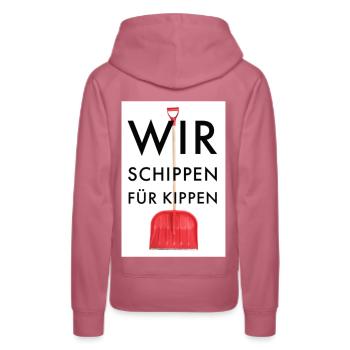 Wir schippen für Kippen - Frauen Premium Bio Hoodie - Malve - Hinten - Isabella (175cm)