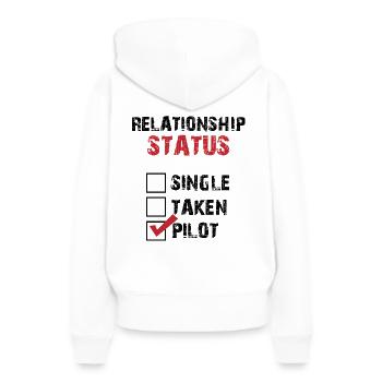 Beziehung Status Allein Vergeben Pilot - Frauen Premium Bio Hoodie - Weiß - Hinten - Julia (174cm)