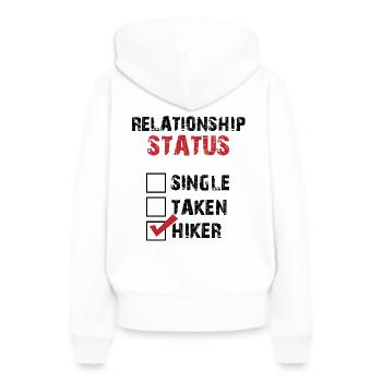 Beziehung Status Allein Vergeben Wanderer - Frauen Premium Bio Hoodie - Weiß - Hinten - Julia (174cm)