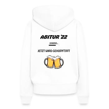 ABI 22 - Frauen Premium Bio Hoodie - Weiß - Hinten - Julia (174cm)