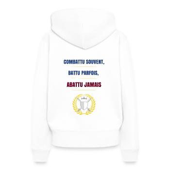 Détermination Invincible - Sweat à capuche Premium bio Femme - blanc - Dos - Julia (174cm)