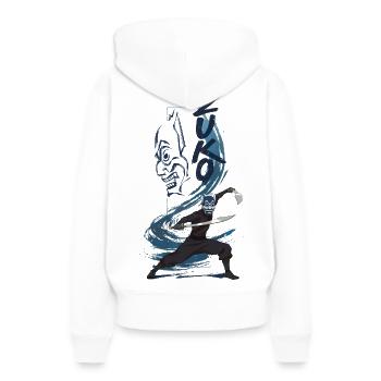 Avatar Prinz Zuko Mit Maske Und Schwertern - Frauen Premium Bio Hoodie - Weiß - Hinten - Julia (174cm)