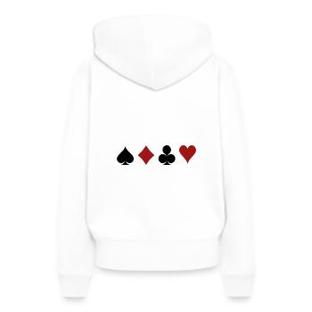 Cartes à jouer - Sweat à capuche Premium bio Femme - blanc - Dos - Julia (174cm)