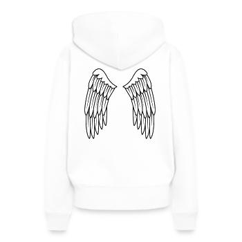 Angel wings wing angel back black white - Women’s Premium Organic Hoodie - white - Back - Julia (174cm)