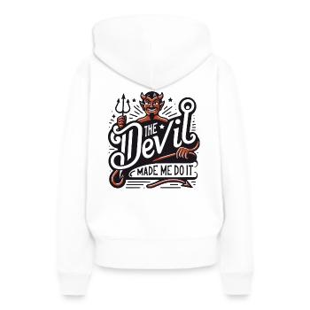 Le diable m’a fait le faire - 50 ' s Tattoo Psychobilly - Sweat à capuche Premium bio Femme - blanc - Dos - Julia (174cm)