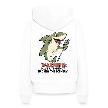 Requin de scène - Sweat à capuche Premium bio Femme - blanc - Dos - Julia (174cm)