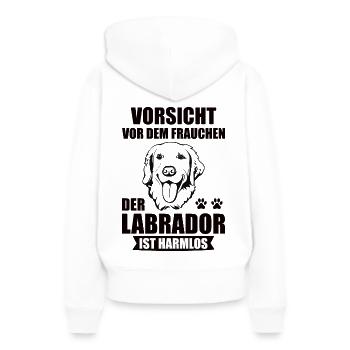 Labrador labbi - Frauchen - Frauen Premium Bio Hoodie - Weiß - Hinten - Julia (174cm)