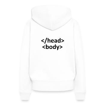 développeur web - Sweat à capuche Premium bio Femme - blanc - Dos - Julia (174cm)