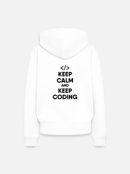 Programmierer Bleib Ruhig - Frauen Premium Bio Hoodie - Weiß