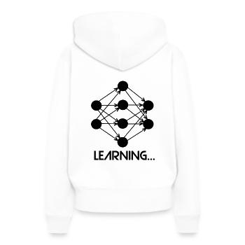 Réseau de neurones d'apprentissage automatique - Sweat à capuche Premium bio Femme - blanc - Dos - Julia (174cm)