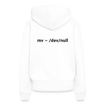 Commandes Linux dangereuses de Linux Admin - Sweat à capuche Premium bio Femme - blanc - Dos - Julia (174cm)